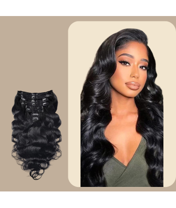 Body Wave Musta 120g Clip-In Extensions Kit - Pidennyspakkaus du meilleur 