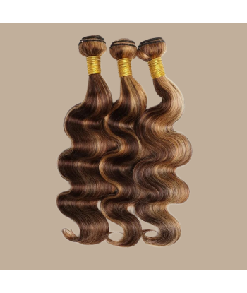 Tissage Vierge Ihmisen hiukset Body Wave 7A Chatain Méché Blond P4/27 100 Gr 100 Gr Jusqu'à 80% De Réduction