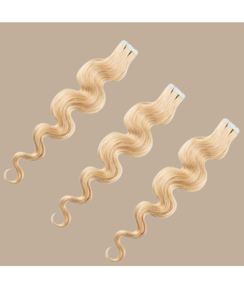 Blond Platinum Wavy limförlängningar rembourrage situé sous