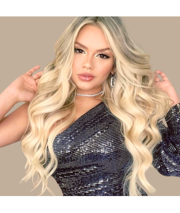 Blond Platinum Wavy limförlängningar rembourrage situé sous