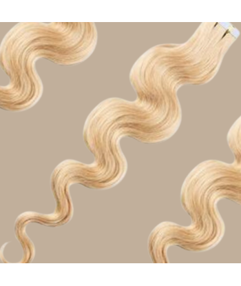 Blond Platinum Wavy limförlängningar rembourrage situé sous