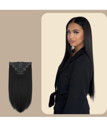 Straight Black 120g Clip-In Extensions Kit à prix réduit toute l'année