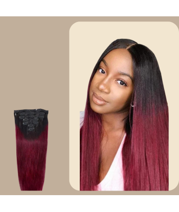 Rak Ombre Mörkbrun Clips Extensions Kit 99J 120 gr la livraison gratuite