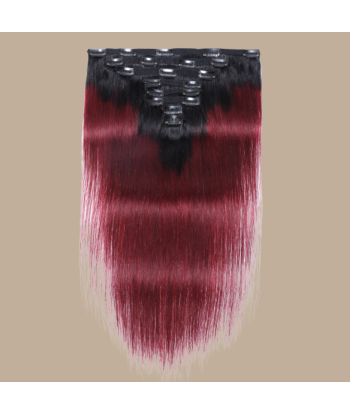 Rak Ombre Mörkbrun Clips Extensions Kit 99J 120 gr la livraison gratuite