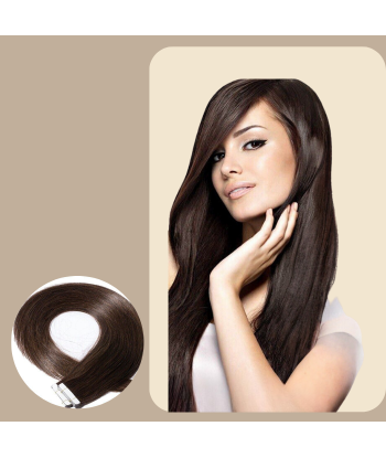 Dark Chocolate Straight Adhesive Extensions / Tapes en stock