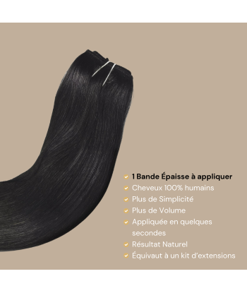 Black Straight Clip Extension Mono Maxime Volume Amélioration de cerveau avec