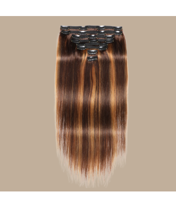 Straight Blonde Medium Brown Clip-In Extensions Kit 120 gr pour bénéficier 