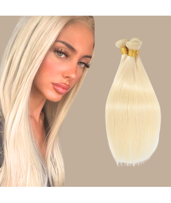 Veving av jomfruhår fra mennesker Sraight 7a blond platinum 613 100 gr en ligne