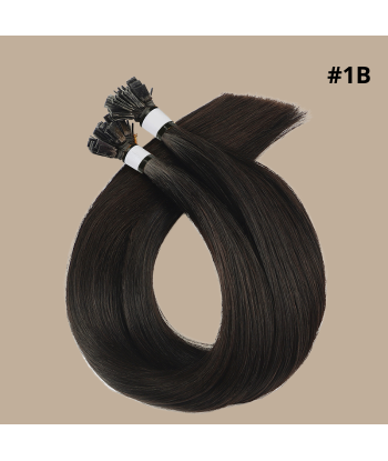 100 Keratin Extensions Rett Premium med Flat Tupp 1B vente chaude votre 