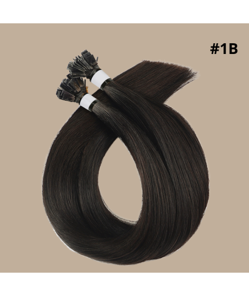 100 Keratin Extensions Rett Premium med Flat Tupp 1B vente chaude votre 