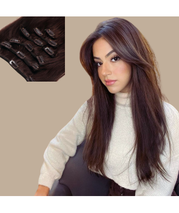 Brun Stiff Clip Extensions en linge