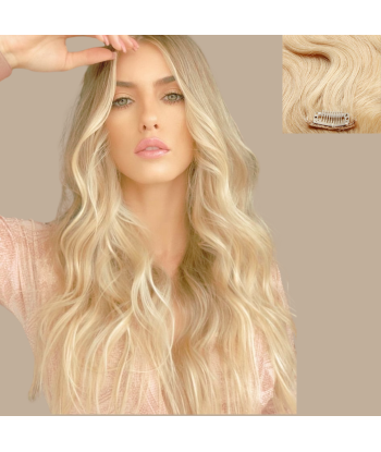 Vågig platinablond Clip-In Extensions les muscles