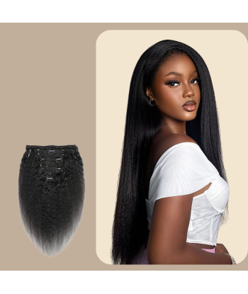 Kinky Straight Black 120g Clip-In Extensions Kit sélection de produits