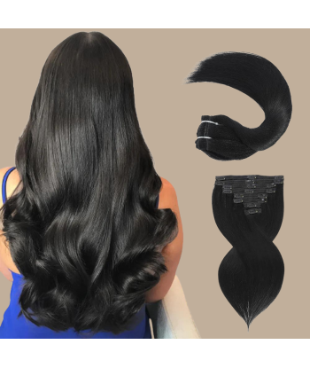 Straight Black 120g Clip-In Extensions Kit prix pour 