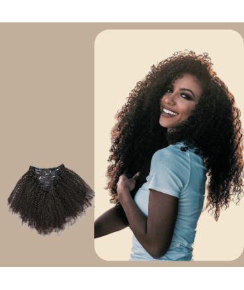 Afro Curly Brown 120g Clip-In Extensions Kit de technologie