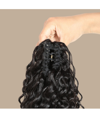 Hästsvans Mörkbrun Naturklipp Remy Hår Deep Wave acheter