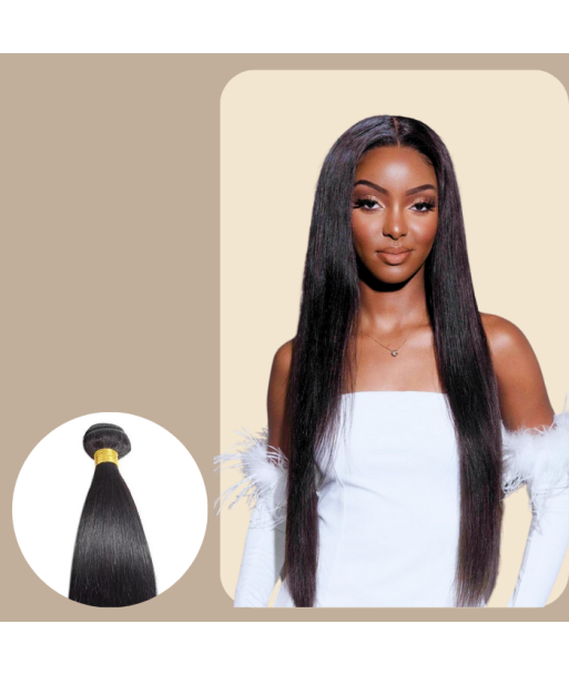 Vävning Virgin Human Hair Straight 7A Dark Brown 1B 100 Gr d'Europe débarque