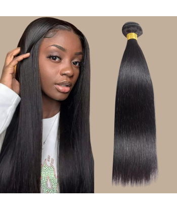 Vävning Virgin Human Hair Straight 7A Dark Brown 1B 100 Gr d'Europe débarque