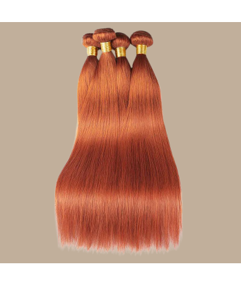 Vävning Virgin Human Hair Straight 7A Ginger 350  100 Gr est présent 