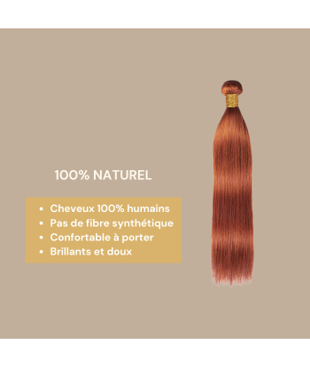 Vävning Virgin Human Hair Straight 7A Ginger 350  100 Gr est présent 