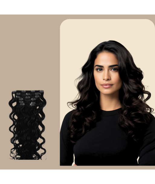 Extensiones Wave Clip Negro hantent personnes