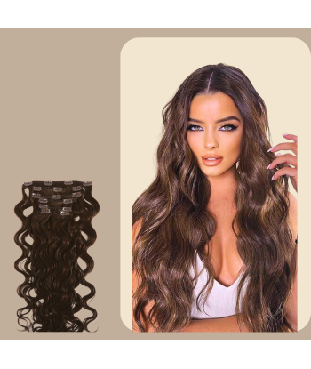 Extensiones de clip onduladas de chocolate de votre