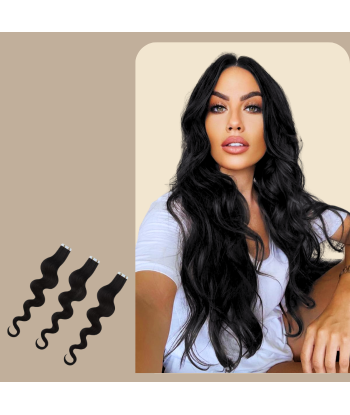 Extensiones adhesivas onduladas Negro france