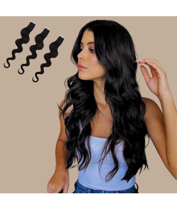 Extensiones adhesivas onduladas Negro france