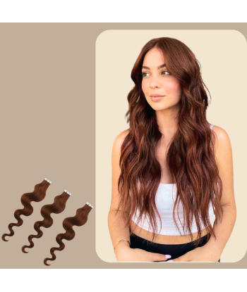 Extensiones adhesivas onduladas de chocolate pas cher 