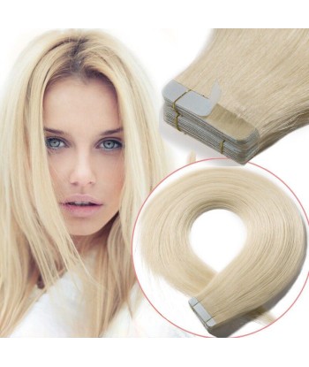 Extensiones adhesivas / Cintas rectas Blond Platinum vous aussi creer 