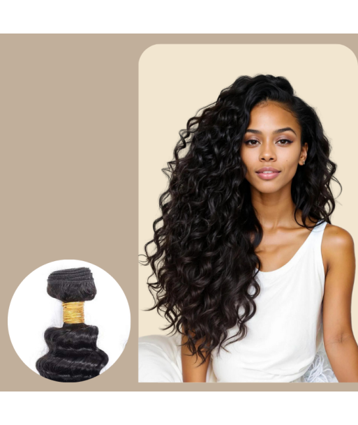 Tissage Vierge Människohår Deep Wave 7A Brun Foncé 1B 100 Gr acheter en ligne