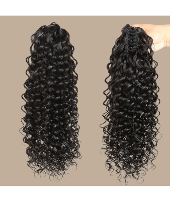 Coleta Castaño Oscuro Natural Clip Cabello Remy Ondas Profundas sur le site 