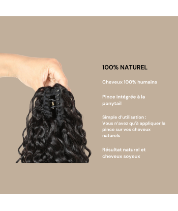 Coleta Castaño Oscuro Natural Clip Cabello Remy Ondas Profundas sur le site 