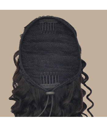 Hästsvans mörkbrun med sladd Remy Hair Deep Wave sur le site 