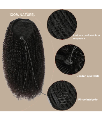 Coleta Pelo Remy A Cordon Marron Oscuro Afro Rizado JUSQU'A -70%! 