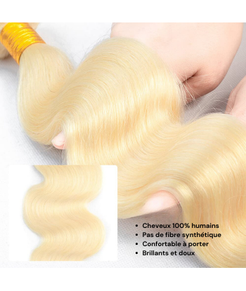 Tissage Vierge Human Hair Body Wave 7A Blond Platine 613 100 Gr sélection de produits