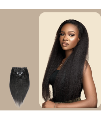 Clip-Extensions Yaki Straight Schwarz Dans la société mordern