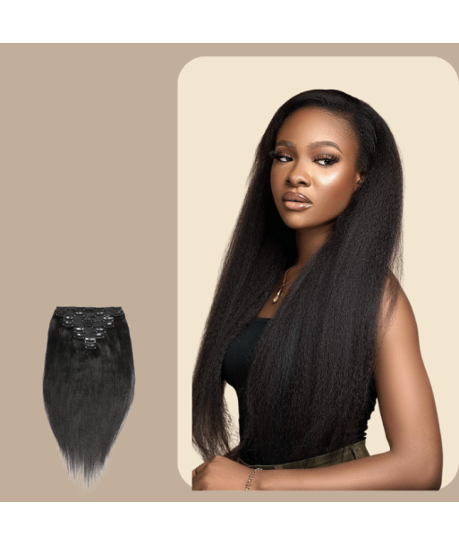 Clip-Extensions Yaki Straight Schwarz Dans la société mordern