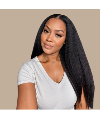 Clip-Extensions Yaki Straight Schwarz Dans la société mordern