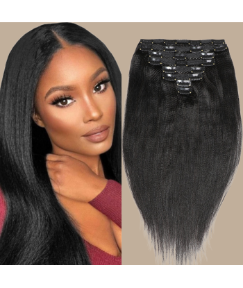 Clip-Extensions Yaki Straight Schwarz Dans la société mordern