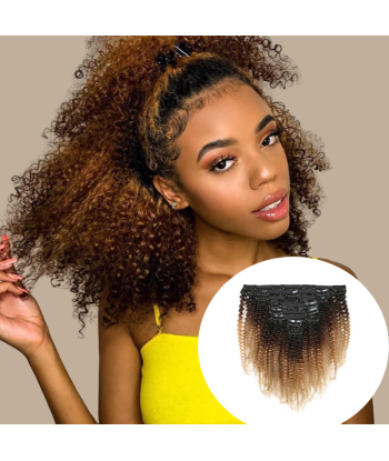 Kit -Erweiterungen mit afro lockigen blonden Schokoladenclips 120 Gr braunen Schatten chez Cornerstreet bien 