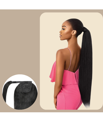 Pferdeschwanz Ponytail Dunkelbraun Zauberband Remy Hair Yaki Straight de la marque