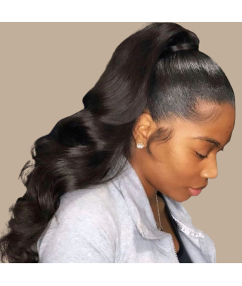 Pferdeschwanz Ponytail Dunkelbraun Mit Kordel Remy Hair Body Wave la livraison gratuite