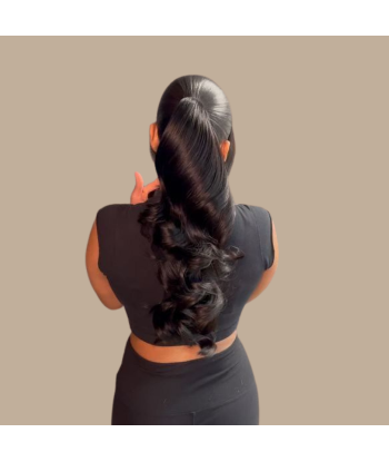 Pferdeschwanz Ponytail Dunkelbraun Mit Kordel Remy Hair Body Wave la livraison gratuite