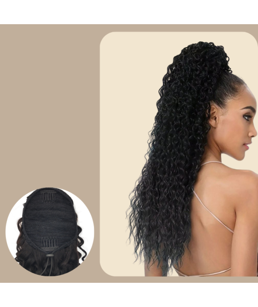 Pferdeschwanz Ponytail Dunkelbraun Mit Kordel Remy Hair Deep Wave pas cheres