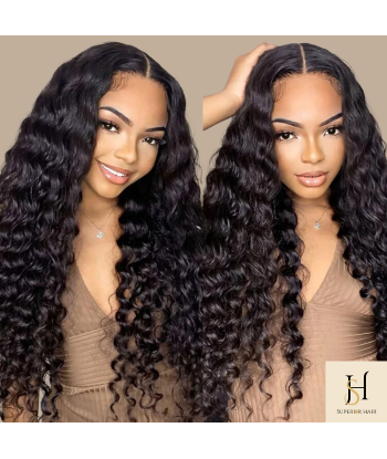 Haarglättung Jungfräuliches Haar Human Hair Deep Wave 7A Dunkelbraun 1B 100 Gr Paris Déstockage Promo