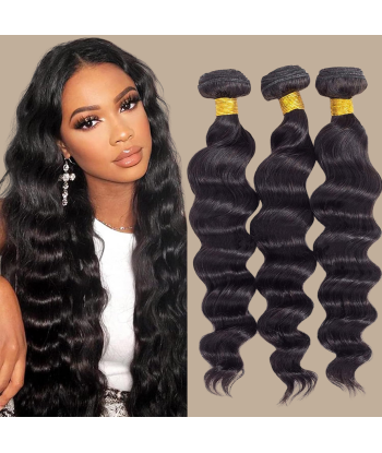 Weben Jungfräuliches Haar Human Hair Loose Deep 7A Dunkelbraun 1B 100 Gr pas cher chine