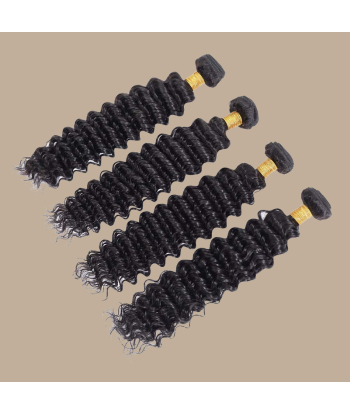 Haarglättung Jungfräuliches Haar Human Hair Deep Wave 7A Dunkelbraun 1B 100 Gr Paris Déstockage Promo