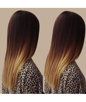 Extensión recta Ombre Marrón Chocolate Rubio Mono con Clip Maxi Volume Band 50-70% off 