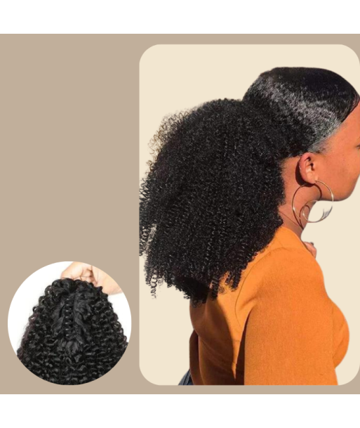 Coleta Castaño Oscuro con Clip Natural Pelo Remy Afro Rizado la chaussure